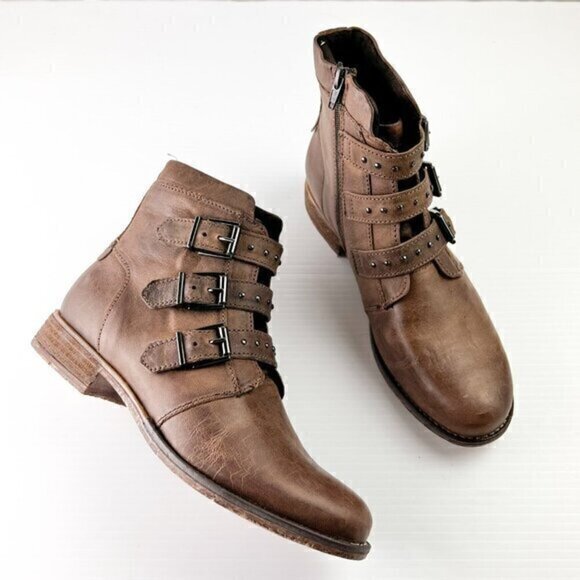 Josef Seibel Sienna 34 Ankle Booties Womens Size 40 Washed Taupe Brown - Picture 2 of 15